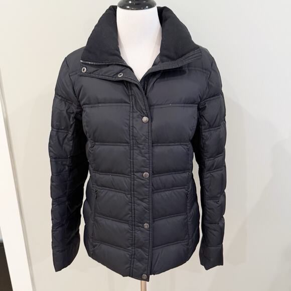 Lands End Women’s Size Small 6-8 Down Puffer Jacket Black Short Coat - Picture 4 of 13